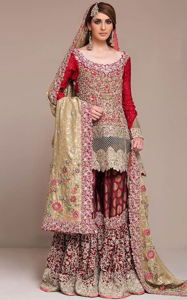 Red and maroon bridal
