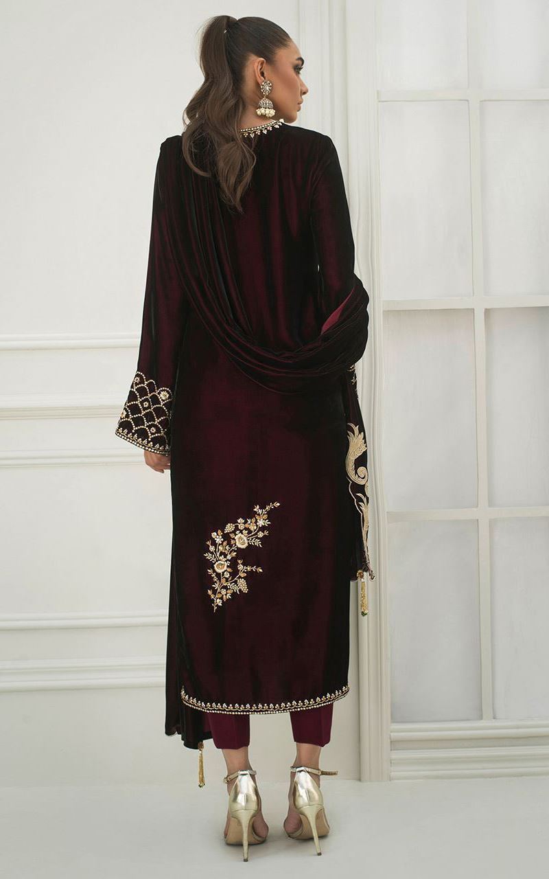 Picture of Long velvet worked shirt