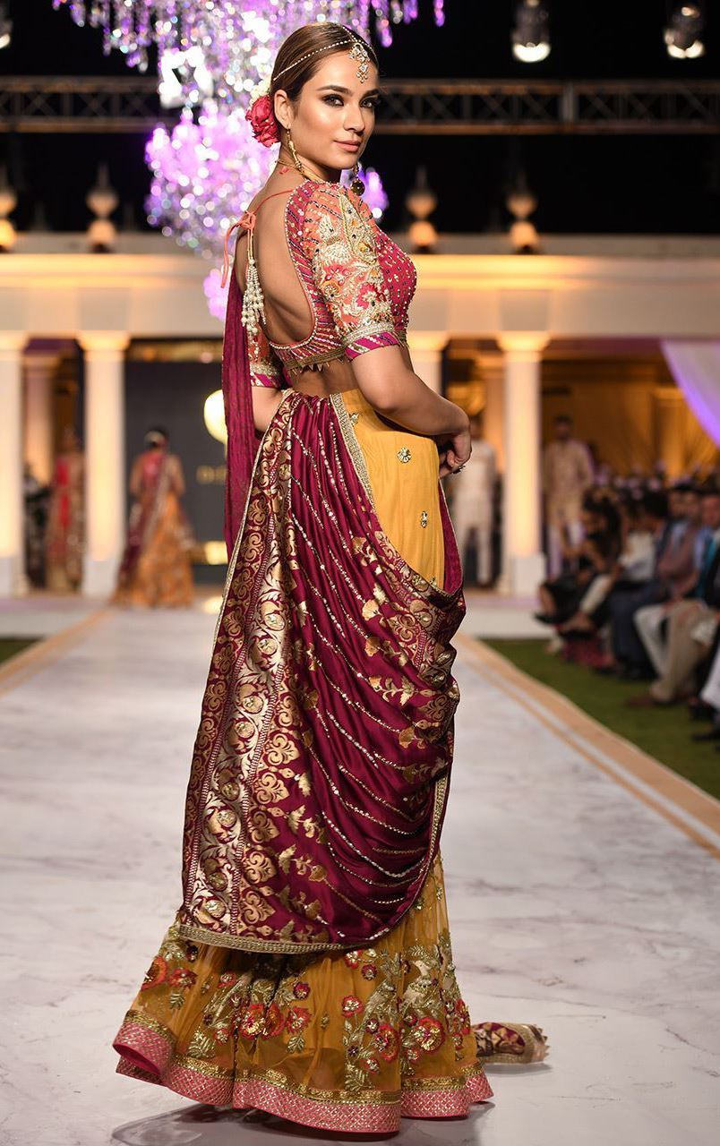 Picture of Yellow Net Gharara
